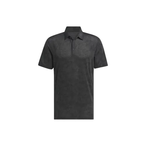 Adidas Ultimate365 Сетка Принт Поло Мужское Поло Угольно-черный