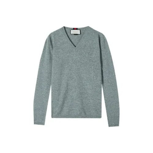 GUCCI Серый Мужской Кашемировый Свитер