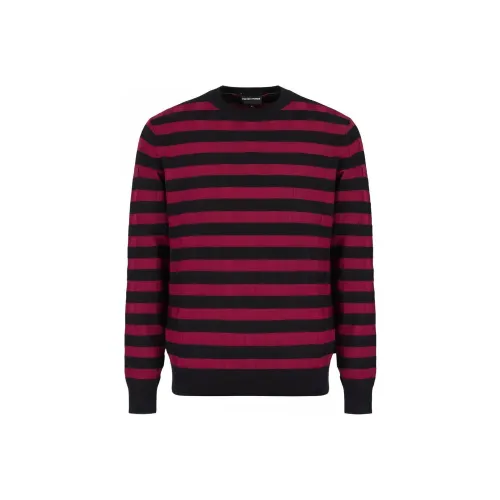 EMPORIO ARMANI FW22 Свитер Мужской Черный Красный
