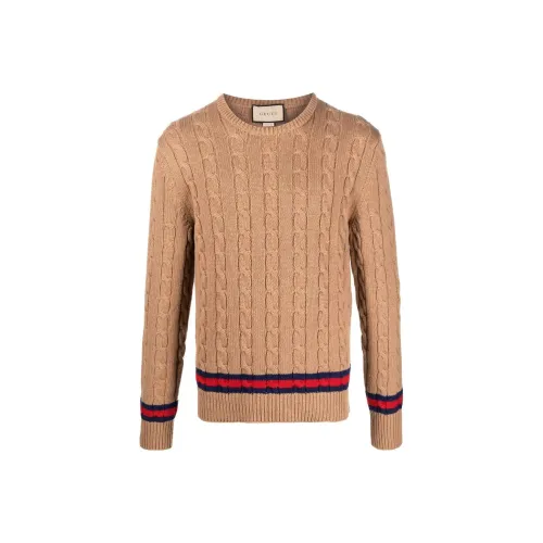 GUCCI Коричневый Мужской Кашемировый Свитер