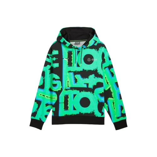 PUMA AOP Mercedes AMG Petronas F1 FW24 MAPF1 Свитшот Мужской Черный Зеленый