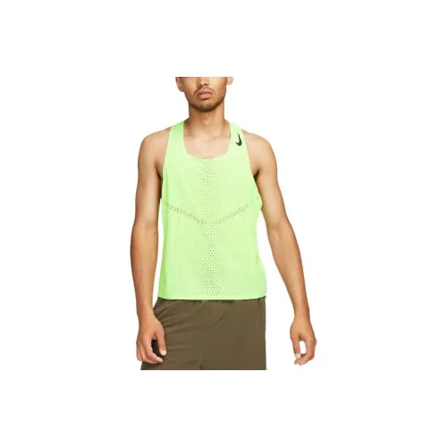 nike Бег Майка Азиатская версия Мужская Зеленая