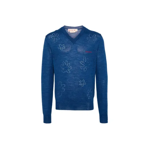 MARNI Мужские свитеры железно-синего цвета