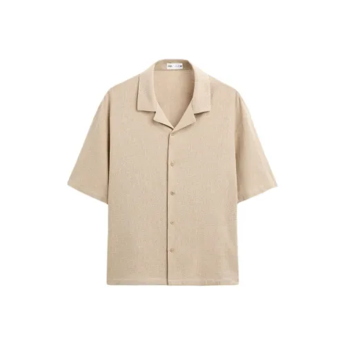 ZARA Бежевые Мужские Рубашки