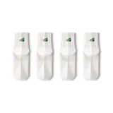 Белые носки - зеленый логотип - упаковка из 4 штук