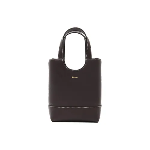 BALLY Корова Кожа Ведрообразная Сумка Сумка через плечо Мини Сумка Женская Коричневая и Золотая