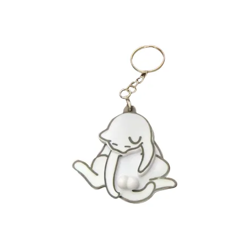 JIUFEN Креативное Яйцо Кошка Брелок Милый Необычный Вращающийся Шуточный Брелок для Сумки с Аниме-тематикой