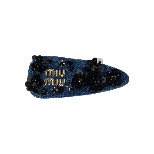 MIU MIU Металл Ткань Заколки для волос Женские Синий Черный