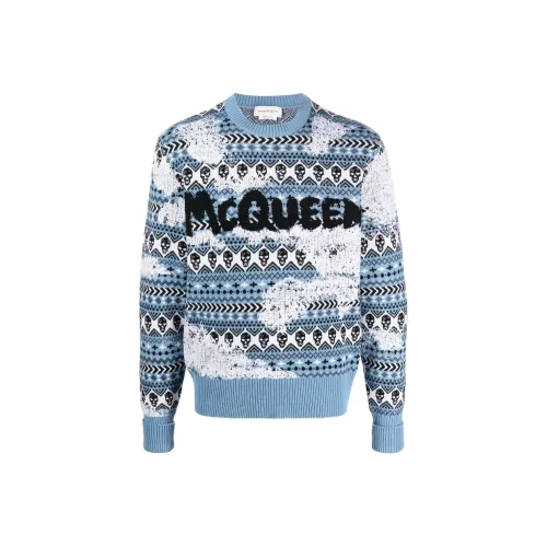 Alexander McQueen Синие Мужские Свитера