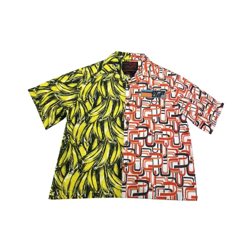 PRADA FW23 Рубашка Мужская Желто-Красная