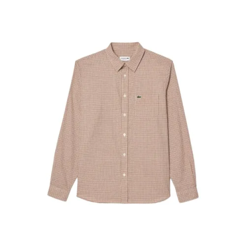 Мужские рубашки розового и коричневого цвета от LACOSTE Collaboration