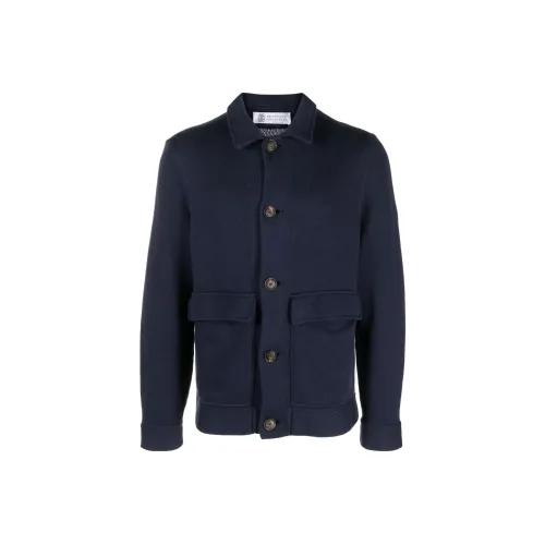 BRUNELLO CUCINELLI Морской синий Мужские Свитера