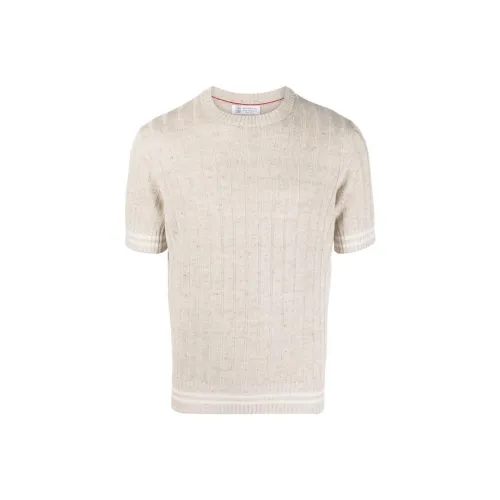 BRUNELLO CUCINELLI Тауповые Мужские Свитера