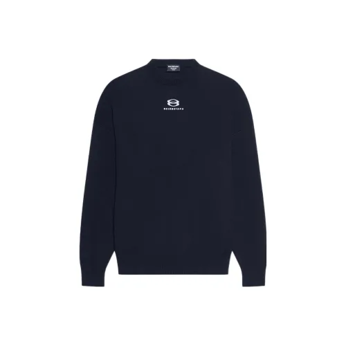 Balenciaga SS22 Кашемировый свитер мужской темно-синий