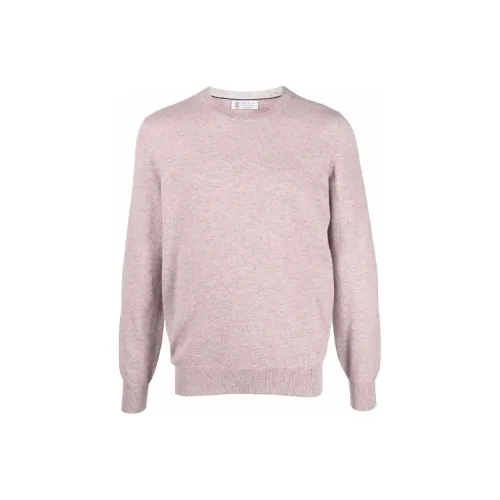 BRUNELLO CUCINELLI Розовый Мужской Кашемировый Свитер