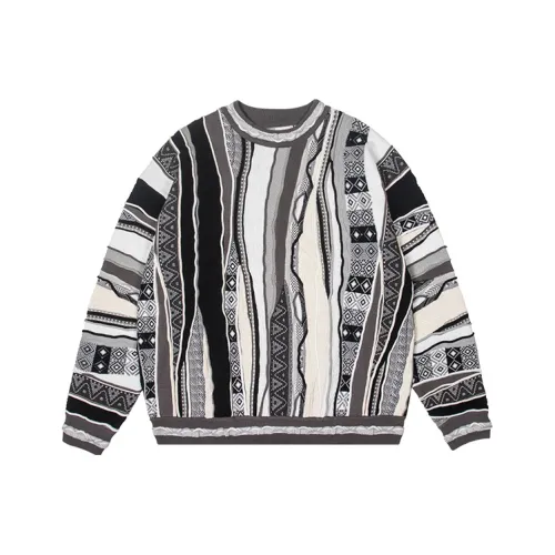 Loose Fit Свитер Унисекс Черный Белый