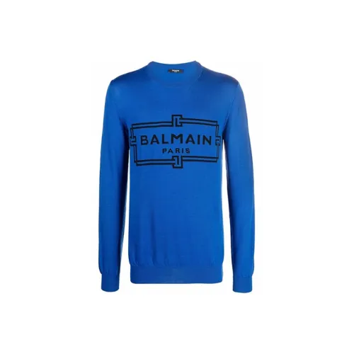 BALMAIN Мужские Синие Свитера