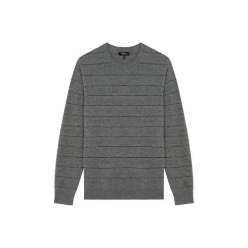 THEORY Угольный серый мужской кашемировый свитер
