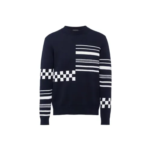 PRADA Синий Мужской Кашемировый Свитер