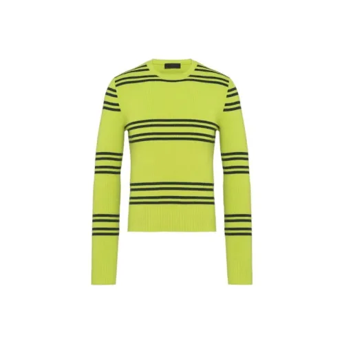 PRADA Свитера для мужчин лаймово-зеленого цвета
