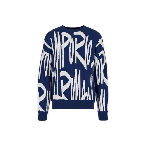 EMPORIO ARMANI Синий Мужской Кашемировый Свитер