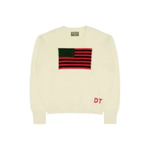 Denim Tears совместный бренд Ecru Мужские кашемировые свитеры