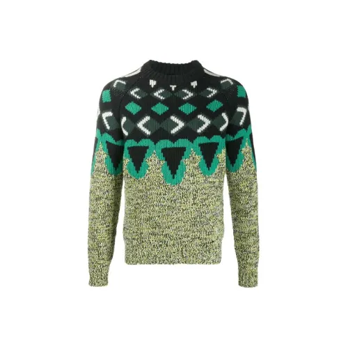 PRADA Зеленый Мужской Кашемировый Свитер