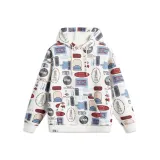 Белое основание, многоцветный, полный принт