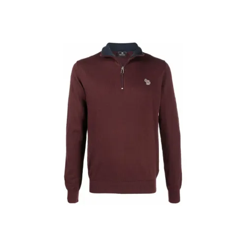 PS By Paul Smith Red Men's Sweaters PS By Paul Smith Красные Мужские Свитера