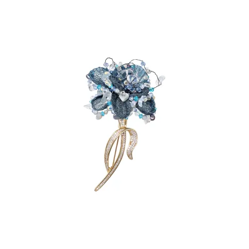 Cercoo Медный Металлическое Волокно Цветочный Брошь Женская