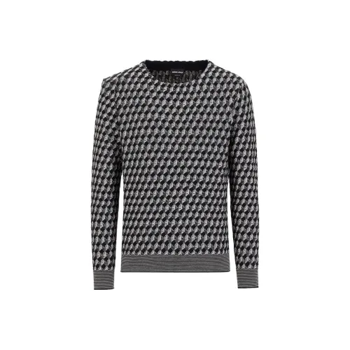 GIORGIO ARMANI Темно-синие мужские свитеры