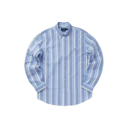 Polo Ralph Lauren Рубашка Мужская Белая Синяя Многоцветная