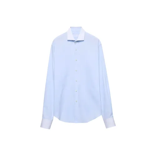 PRADA FW24 Рубашка Мужская Светло-Синяя