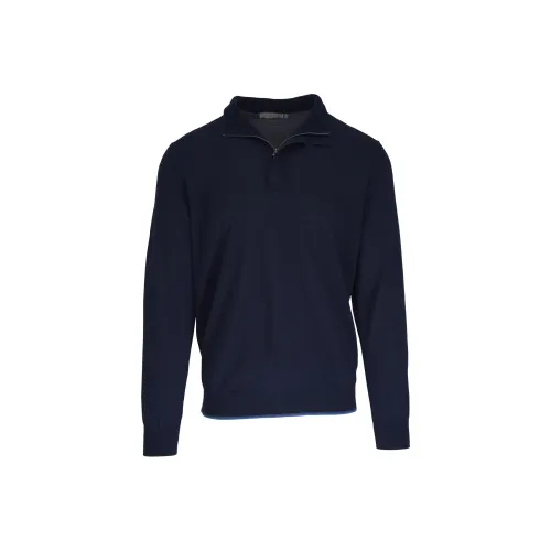 Canali SS24 Свитер Мужской Морской Синий