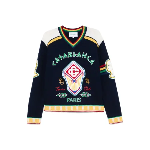 CASABLANCA FW24 Свитер Мужской Морской Синий