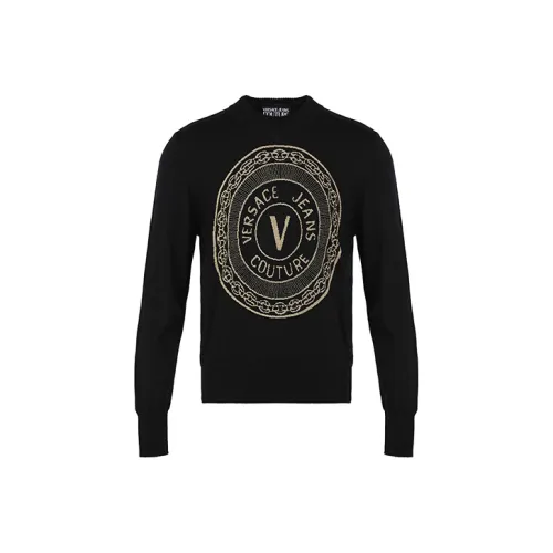 VERSACE Мужские черные свитеры