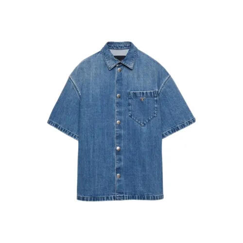 PRADA Мужские Синие Рубашки