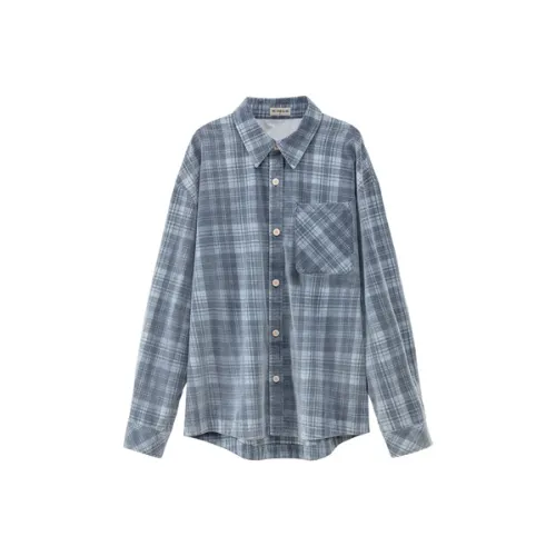 NO ONE ELSE Рубашка Унисекс Синяя Клетка