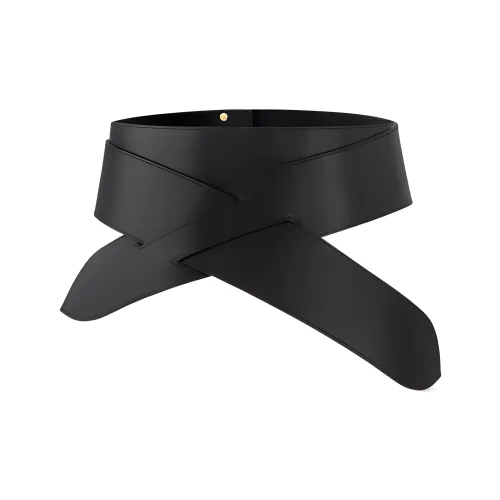 LOUIS VUITTON Однотонный дизайн ремня женский черный ширина 6 см