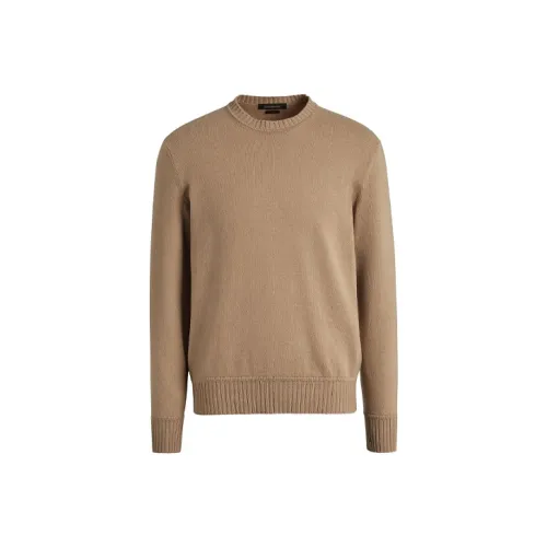 Ermenegildo Zegna Хаки Мужские кашемировые свитера
