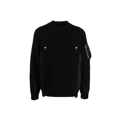 Sacai совместный бренд Черные мужские свитеры