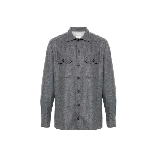 BRUNELLO CUCINELLI SS24 Рубашка Мужская Серого цвета