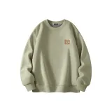 [Heavyweight Флис с подкладкой] Серый Горох Зеленый (Теплый Коричневый Улыбка Логотип на груди)