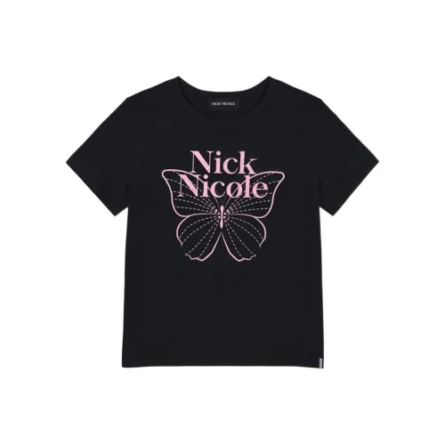 Nick & Nicole Черно-розовые унисекс футболки
