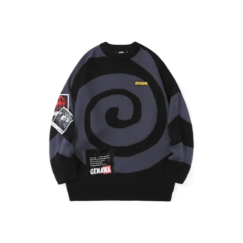 GENANX Свитер Унисекс Черный Фиолетовый