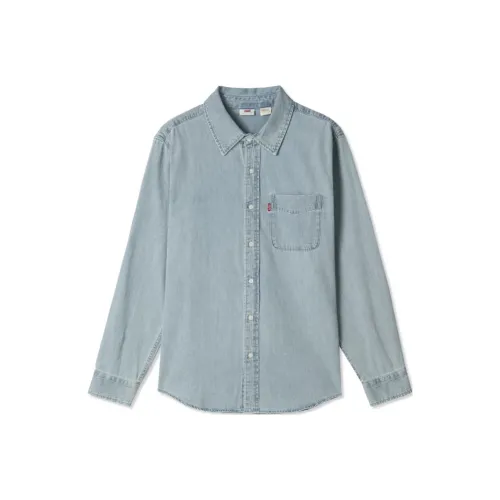 Levis Светло-Синие Мужские Рубашки