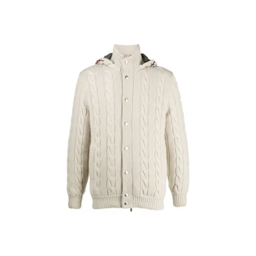 BRUNELLO CUCINELLI Белый Мужской Кашемировый Свитер