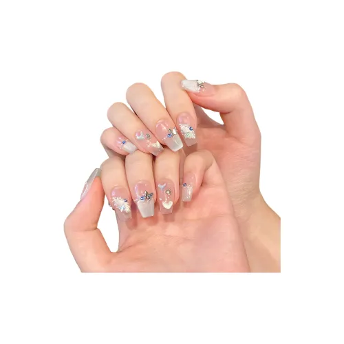 Yun Yue Joe Мята Сердце False Nail Короткий LADDER Розовый Градиентный Coquette 20мм