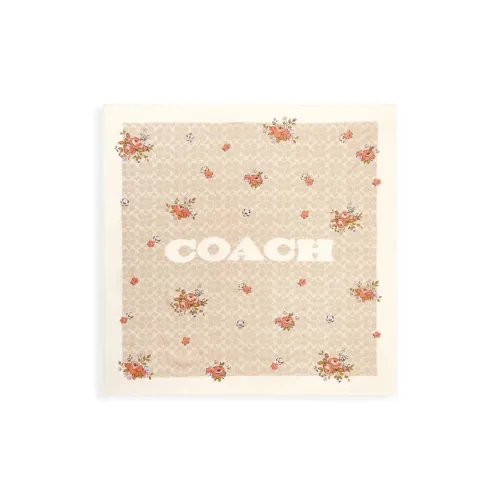 COACH Шелковые шарфы Женские Бежевый