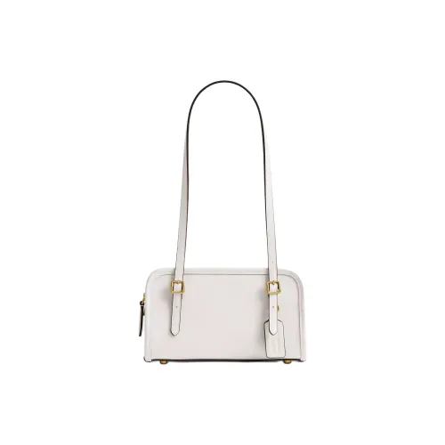 COACH Swing Crushed Кожа Сумка на плечо Маленькая Женская Латунь Мел Белый